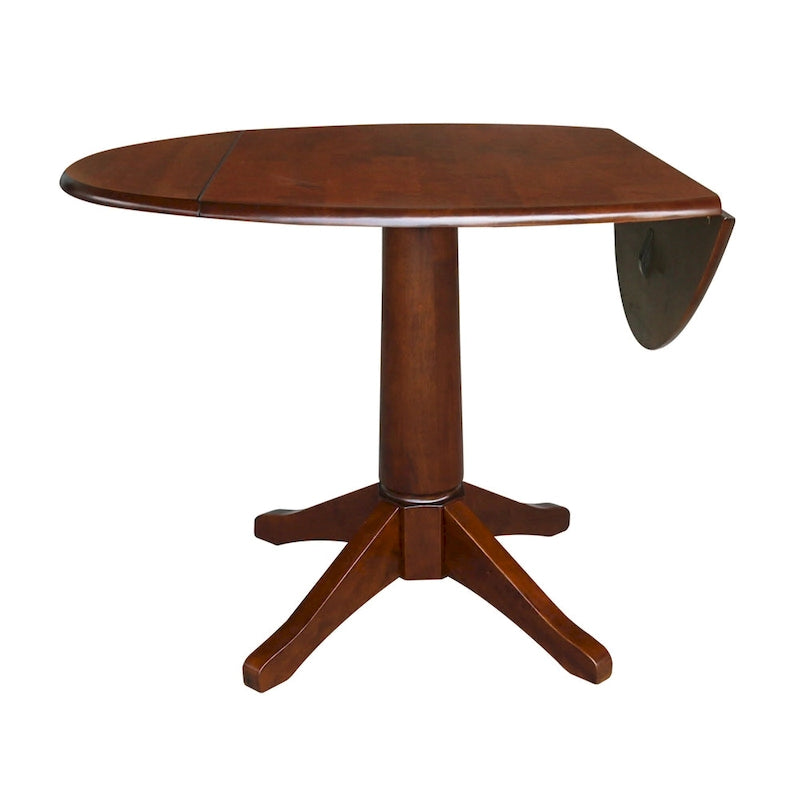 42" Round Dual Drop Leaf Table - Espresso