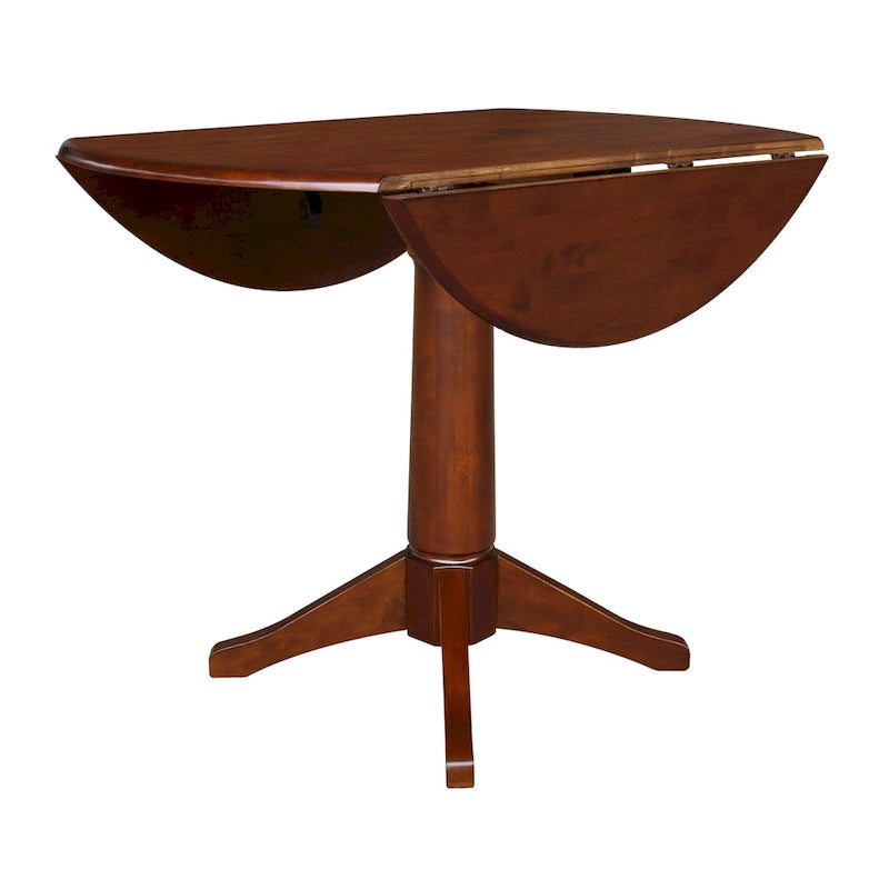 42" Round Dual Drop Leaf Table - Espresso