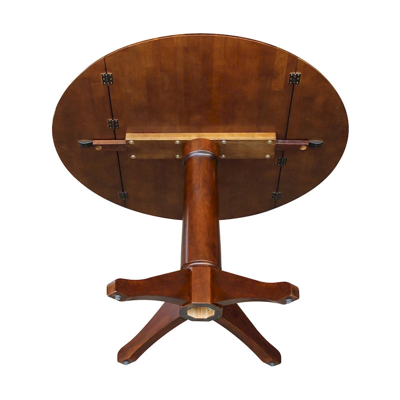 42" Round Dual Drop Leaf Table - Espresso