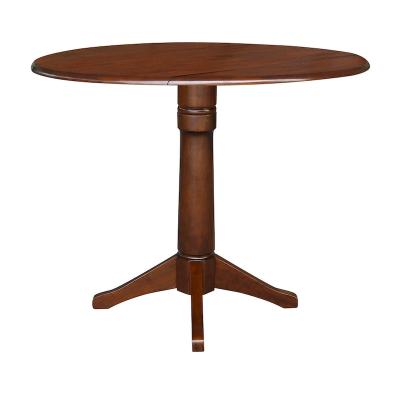 42" Round Dual Drop Leaf Table - Espresso
