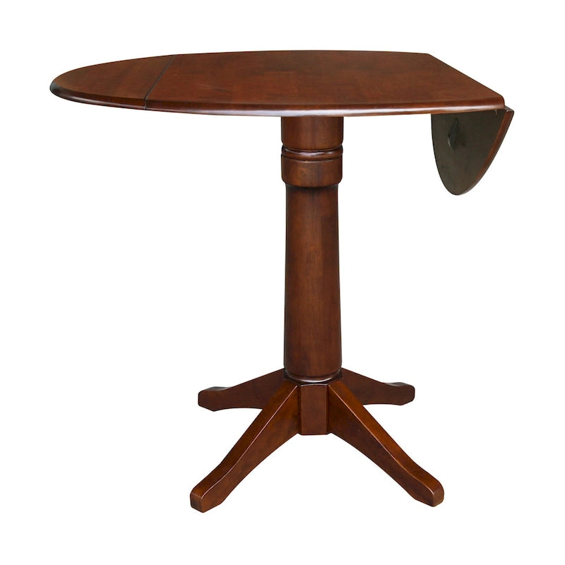 42" Round Dual Drop Leaf Table - Espresso