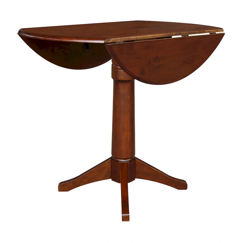 42" Round Dual Drop Leaf Table - Espresso