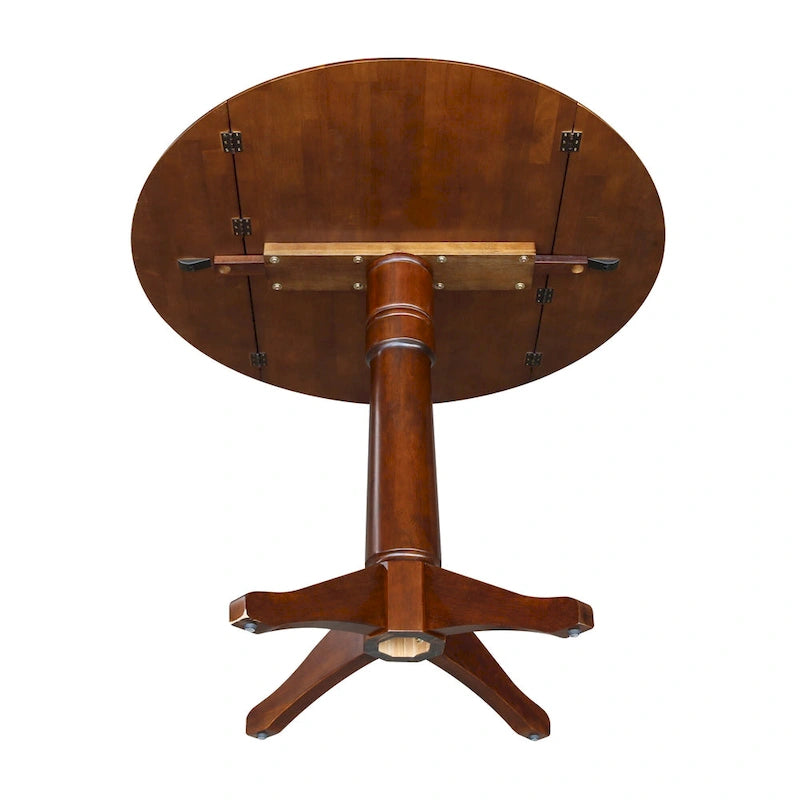 42" Round Dual Drop Leaf Table - Espresso