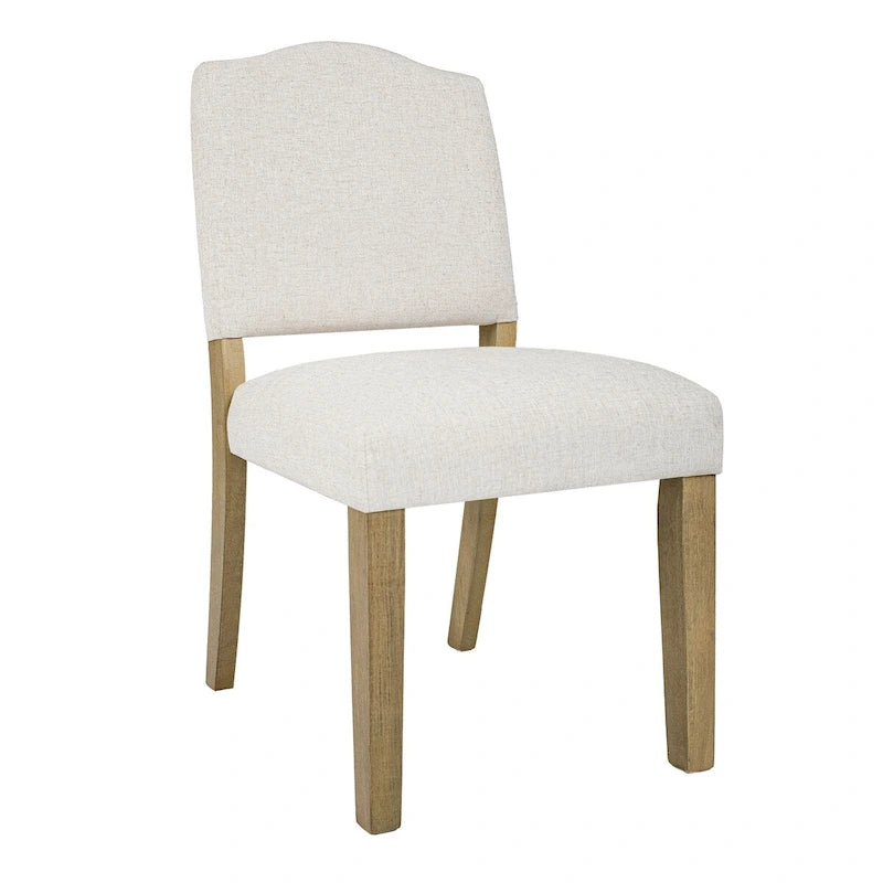 Open Back Upholstered Dining Chair - Cream Textured Woven (Single Pack)
