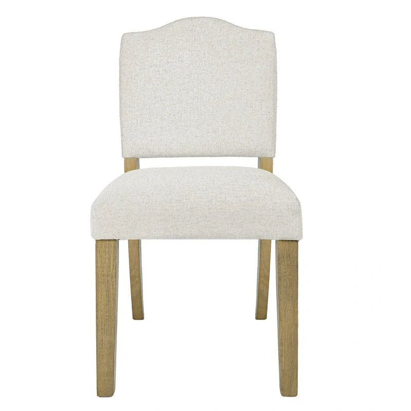 Open Back Upholstered Dining Chair - Cream Textured Woven (Single Pack)
