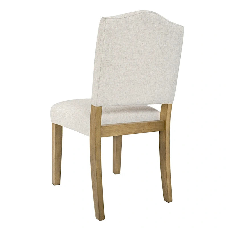 Open Back Upholstered Dining Chair - Cream Textured Woven (Single Pack)