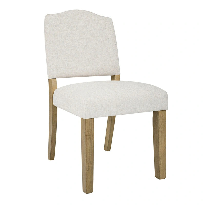 Open Back Upholstered Dining Chair - Cream Textured Woven (Single Pack)