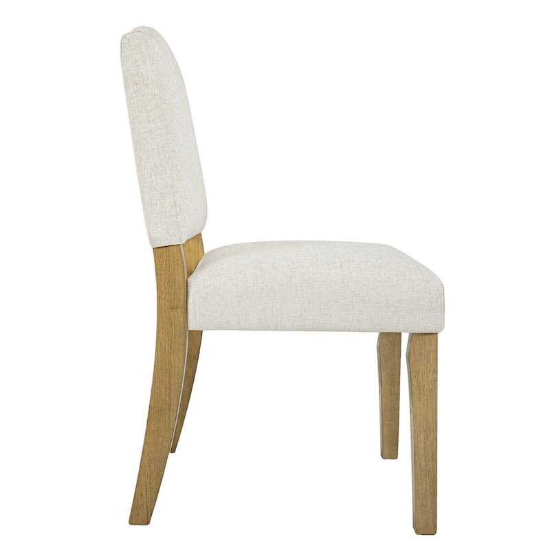 Open Back Upholstered Dining Chair - Cream Textured Woven (Single Pack)