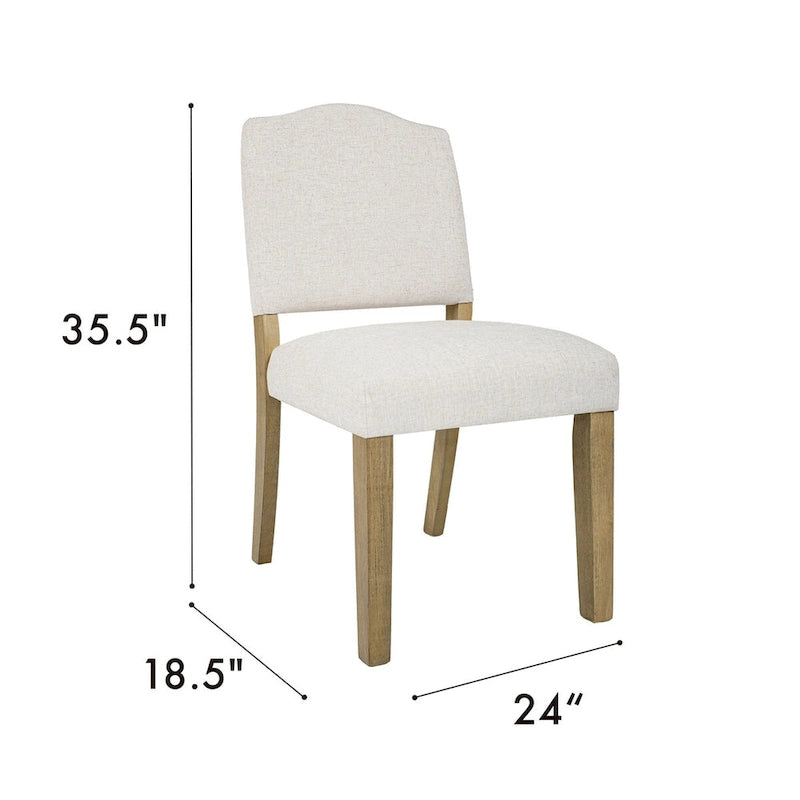 Open Back Upholstered Dining Chair - Cream Textured Woven (Single Pack)