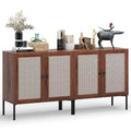 2 PCS Buffet Sideboard Wine Cabinet Cupboard with Adjustable Shelf