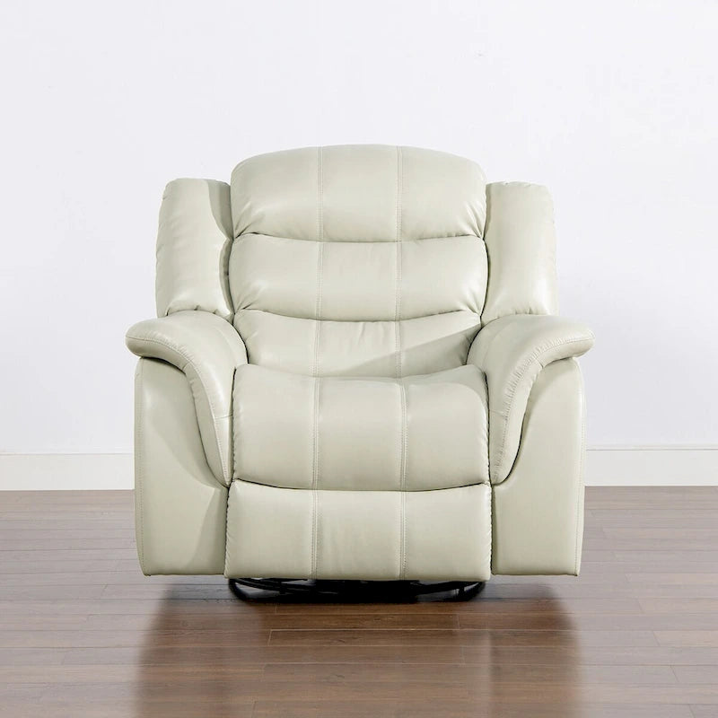 41.5" Faux Leather Manual Swivel Glider Recliner