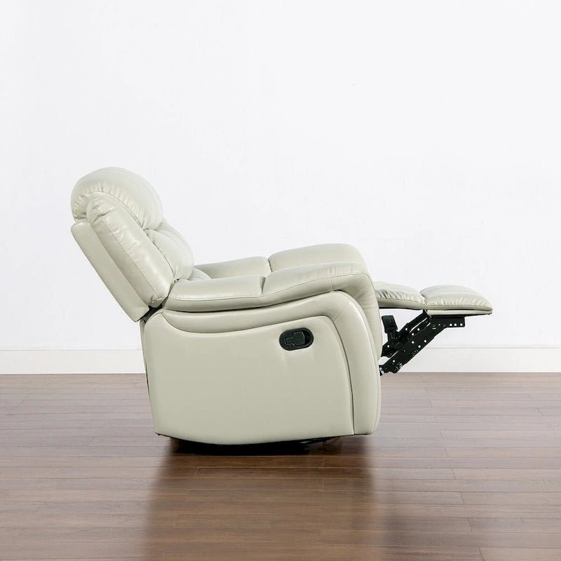 41.5" Faux Leather Manual Swivel Glider Recliner