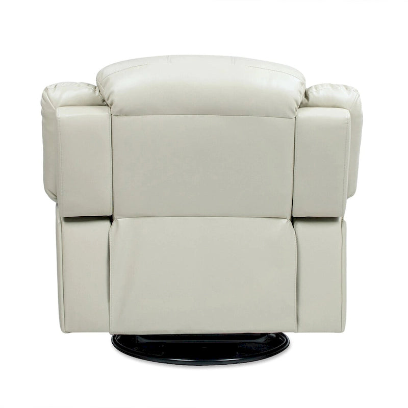 41.5" Faux Leather Manual Swivel Glider Recliner