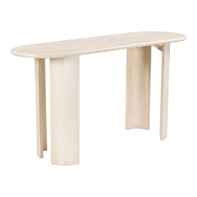 White Washed Acacia Wood Console Table