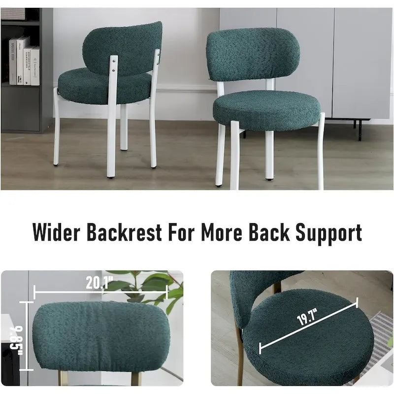 Upholstered Modern Boucle Dining Room Chairs with Metal Legs