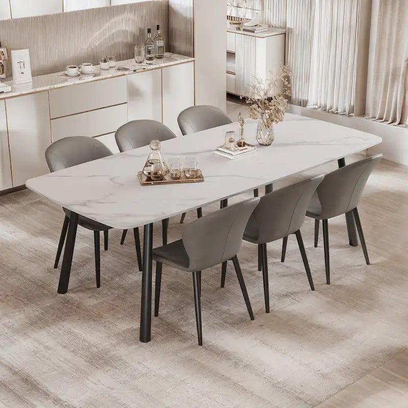 Set of 3/6/9/12 PU Leather Modern Dining Chairs - Comfortable, Easy-to-Clean, Contemporary Design for Kitchen or Dining Room