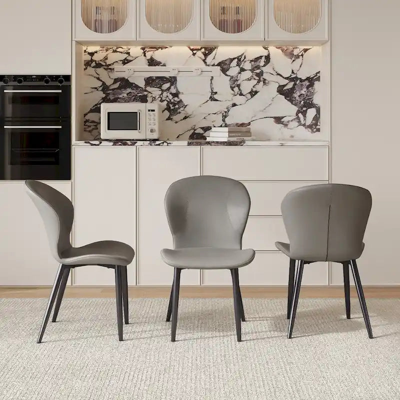 Set of 3/6/9/12 PU Leather Modern Dining Chairs - Comfortable, Easy-to-Clean, Contemporary Design for Kitchen or Dining Room