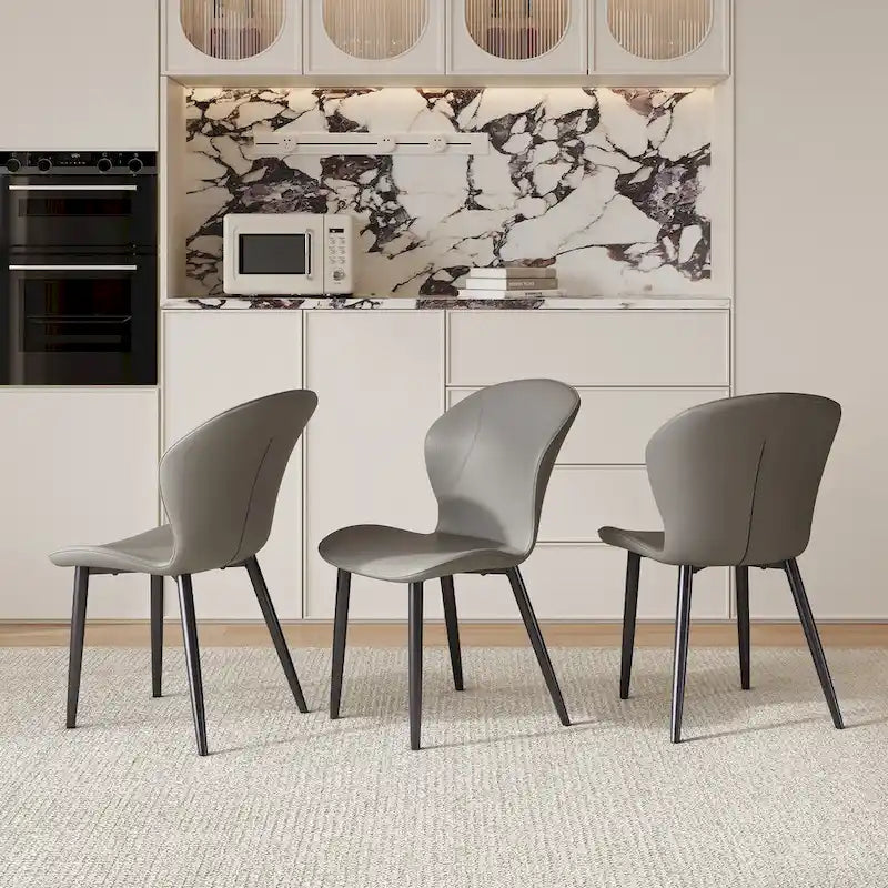 Set of 3/6/9/12 PU Leather Modern Dining Chairs - Comfortable, Easy-to-Clean, Contemporary Design for Kitchen or Dining Room